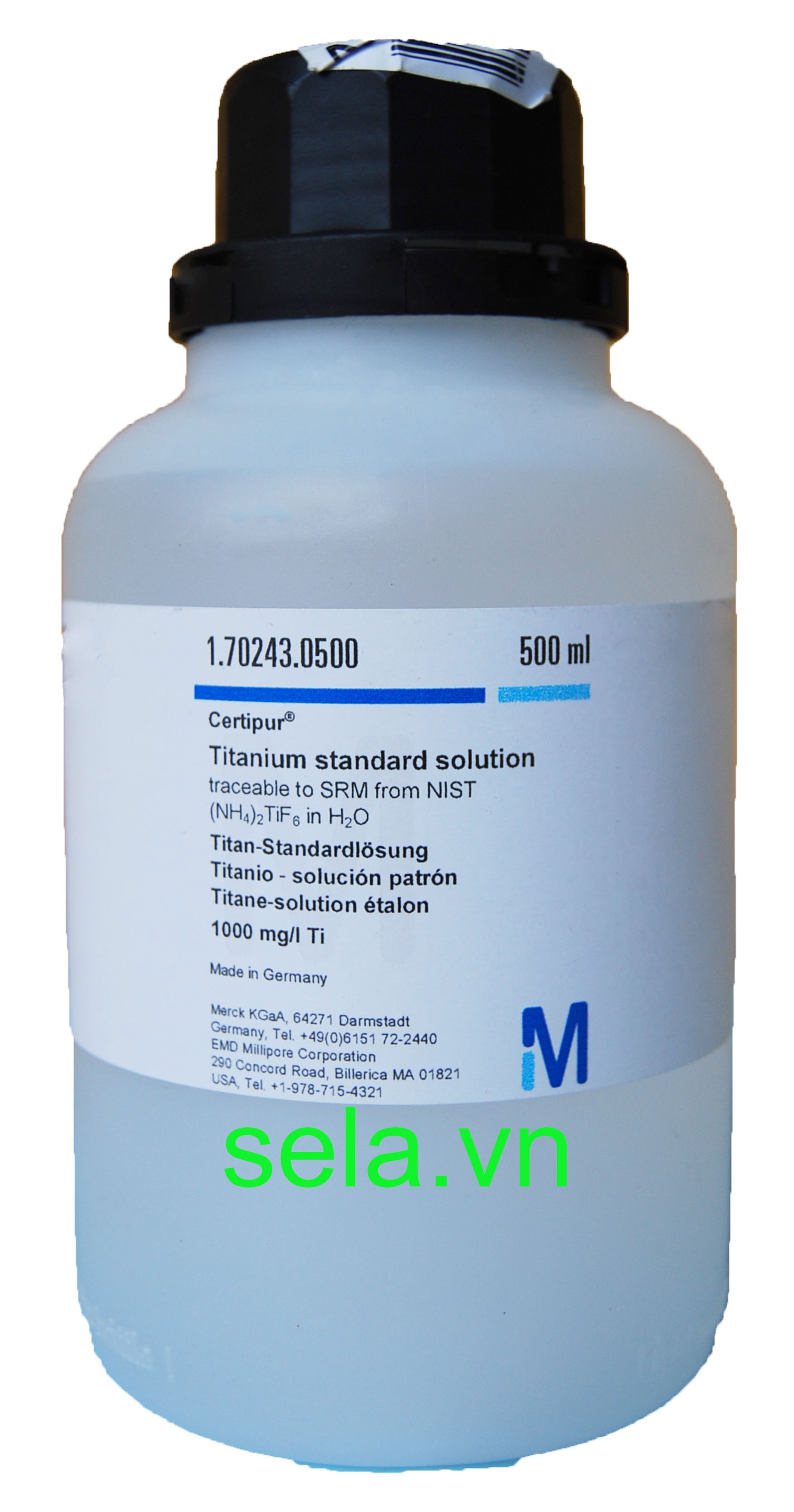 Titanium standard solution traceable to SRM from NIST (NH₄)₂TiF₆ in H₂O 1000 mg/l Ti CertiPUR®